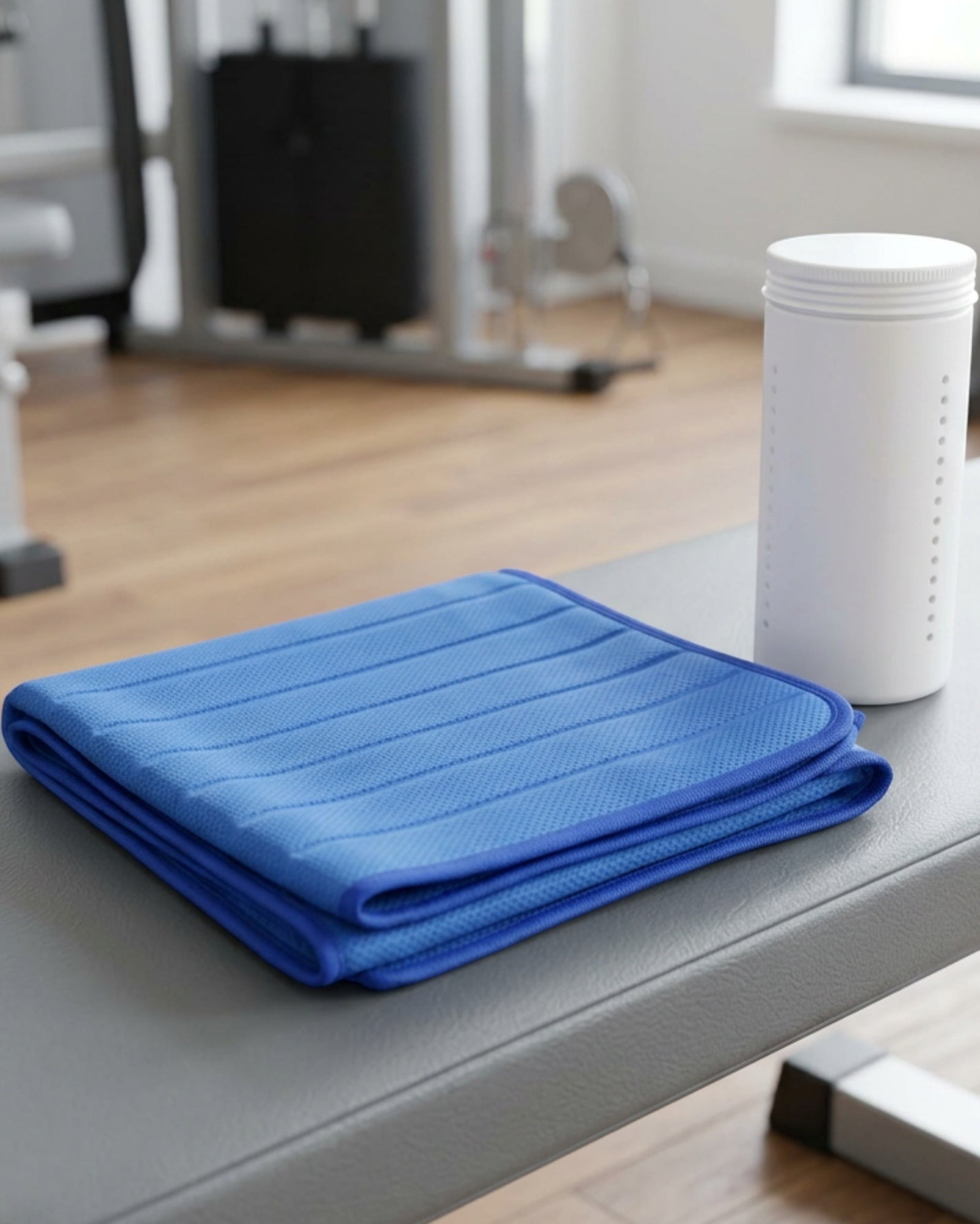 Rmba Embossed PVA Cooling Towel with Ventilated Case Cobalt - Lifestyle view