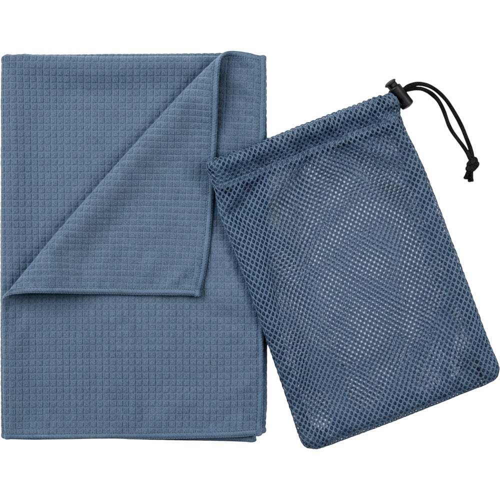 Rmba Grid Microfiber Swim Training Towel with Mesh Pouch Slate Blue - Product view