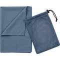 Rmba Grid Microfiber Swim Training Towel with Mesh Pouch Slate Blue - Product view