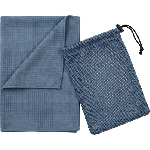 Rmba Grid Microfiber Swim Training Towel with Mesh Pouch Slate Blue - Product view