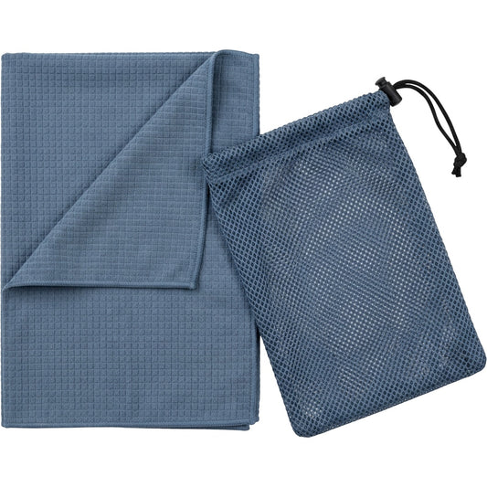 Rmba Grid Microfiber Swim Training Towel with Mesh Pouch Slate Blue - Product view